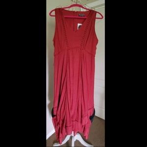 red maxi dress